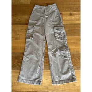 Hollister Women's Ultra High Rise Baggy Cargo Pants Grey/Tan Size 24 Regular